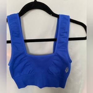 NWOT Free People Royal Blue Good Karma Square Nevk Stamp Bra Size XS-S